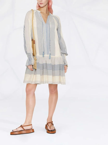 Short Striped Gauze Dress