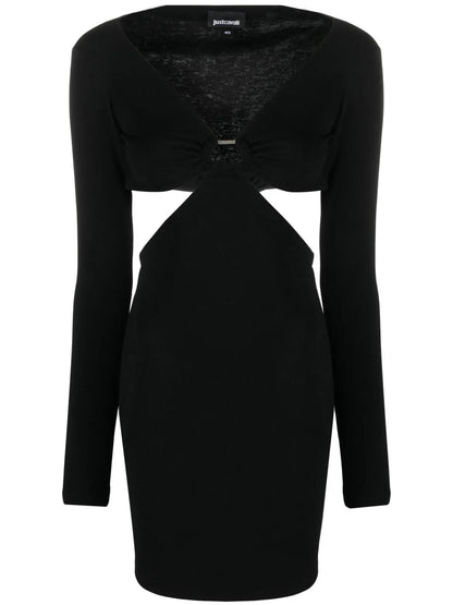 Cut-Out Long-Sleeved Mini Dress