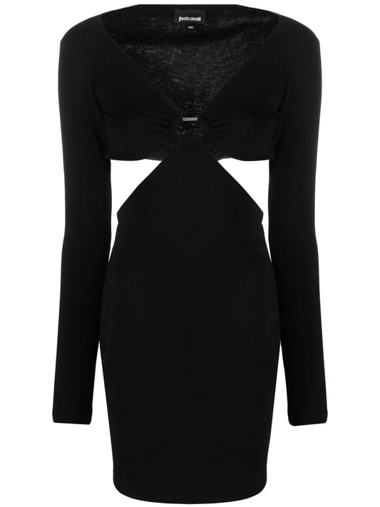 Cut-Out Long-Sleeved Mini Dress