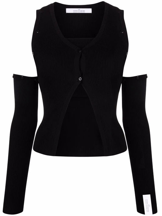 Cut-Out Knitted Cardigan