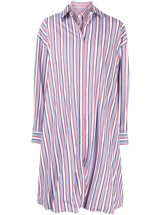 Stripe-Detail Shirt Dress
