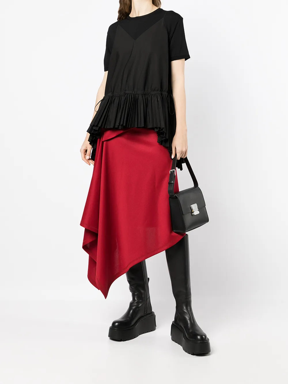 Pleated-Hem T-Shirt