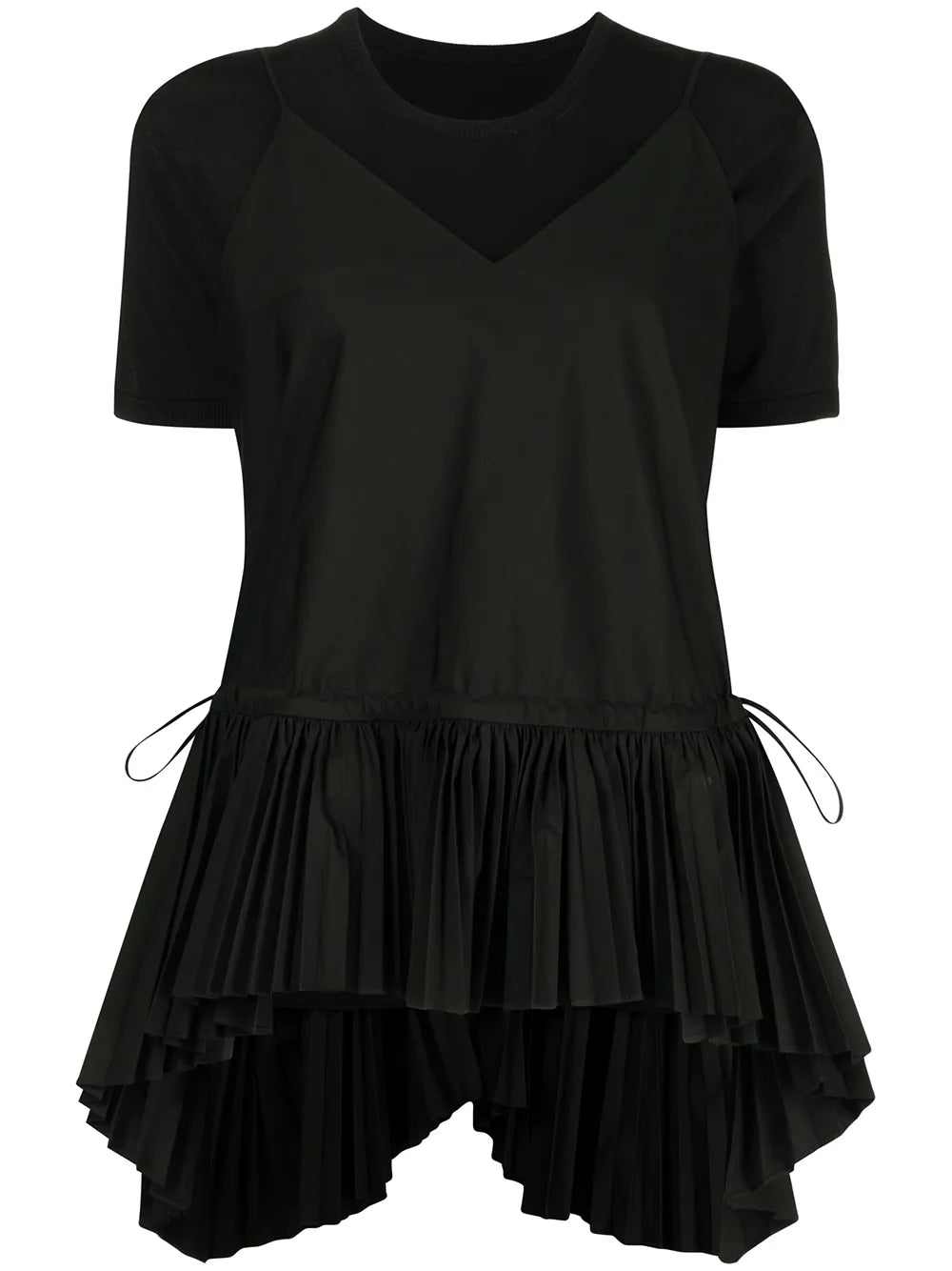 Pleated-Hem T-Shirt