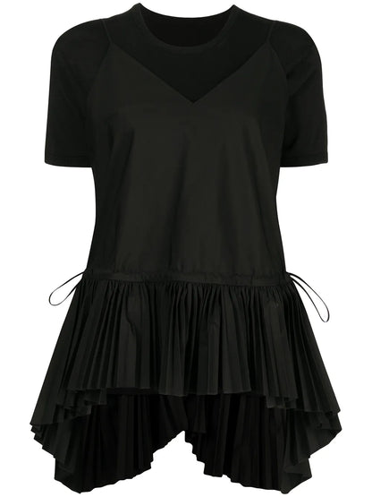 Pleated-Hem T-Shirt