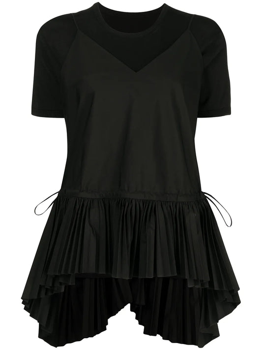 Pleated-Hem T-Shirt