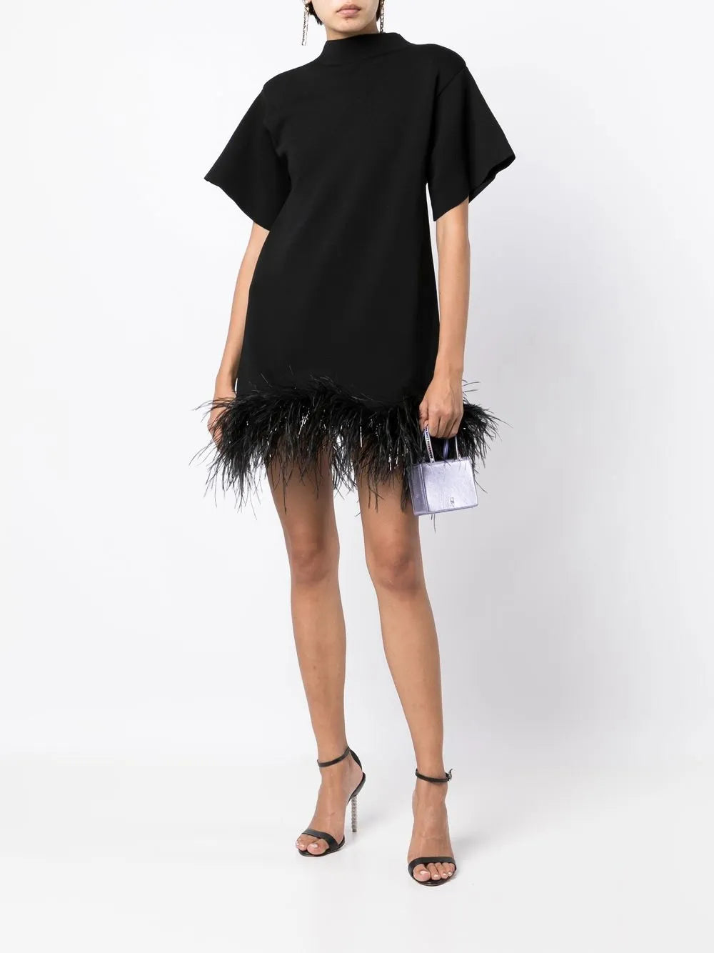 Rita Feather-Trim Mini Dress