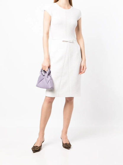 Ribbed-Panel Detail Dress