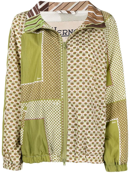 Mix-Print Zip-Up Jacket