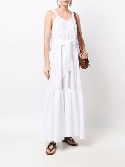 Panelled Tied-Waist Dress