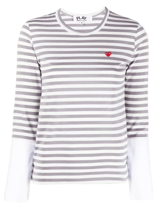 Horizontal-Stripe Long-Sleeve T-Shirt