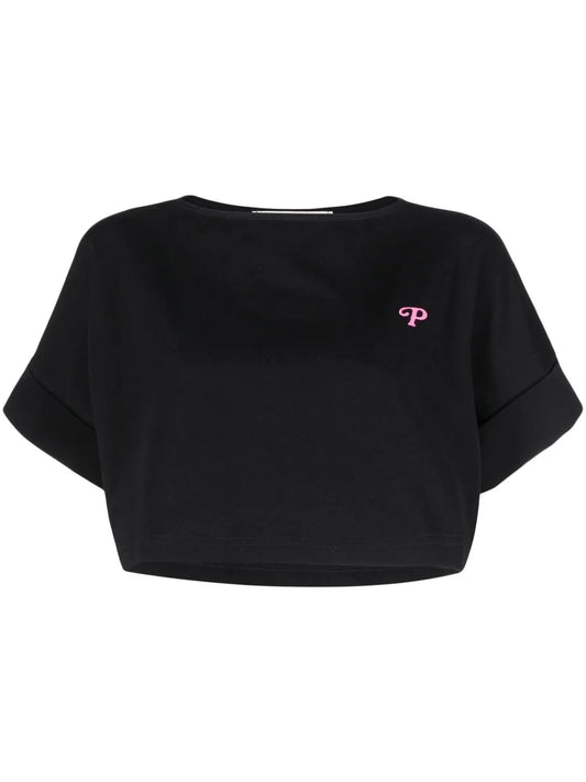 Cropped Logo-Print T-Shirt