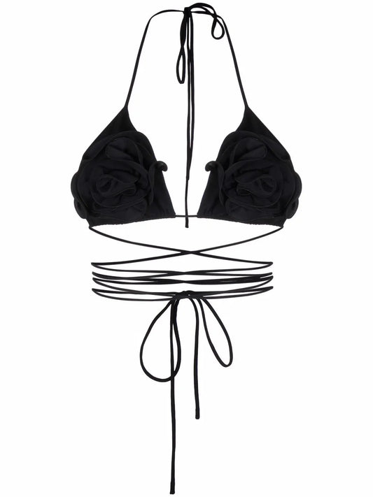 Floral-Effect Bikini Top