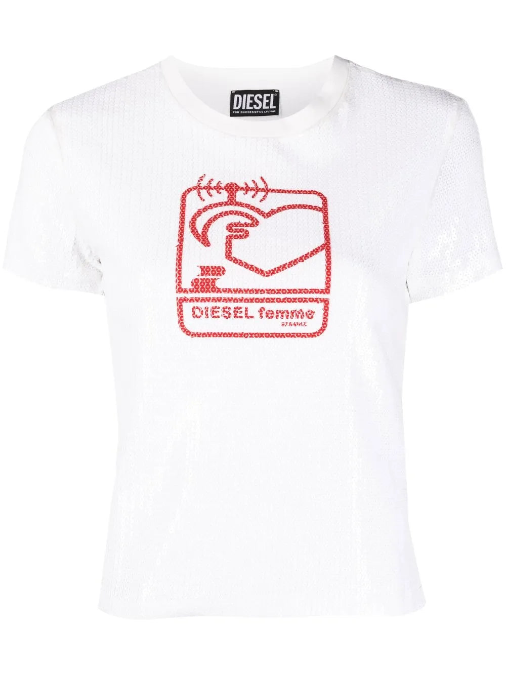 Sequin-Embellished Logo-Print T-Shirt
