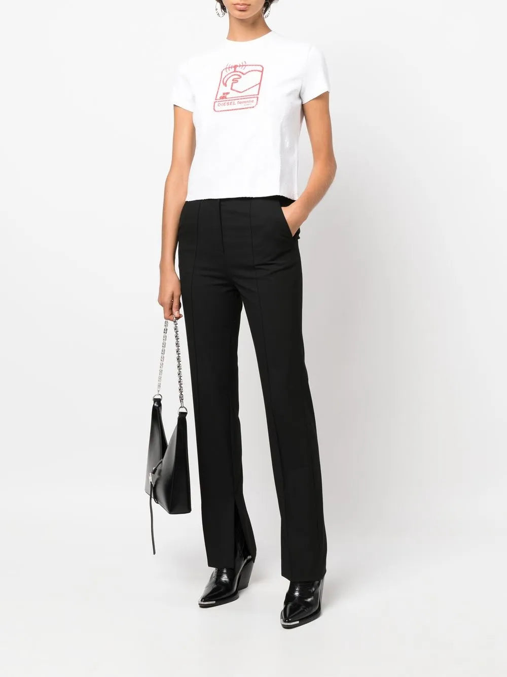 Sequin-Embellished Logo-Print T-Shirt