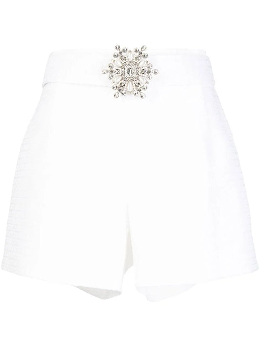 Crystal-Bucket Tweed Shorts