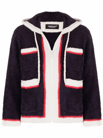 Stripe-Trim Hooded Jacket