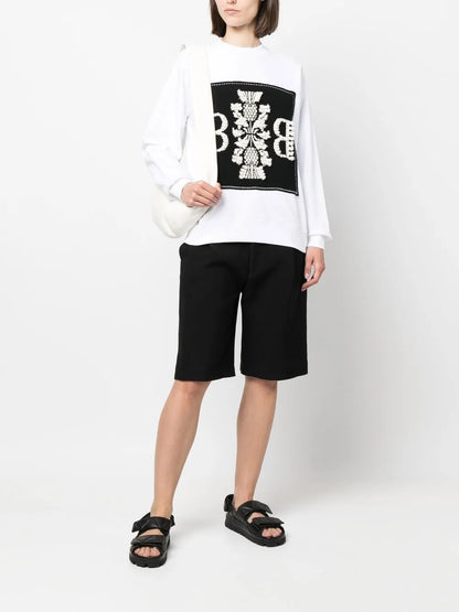 Embroidered Panelled Sweatshirt