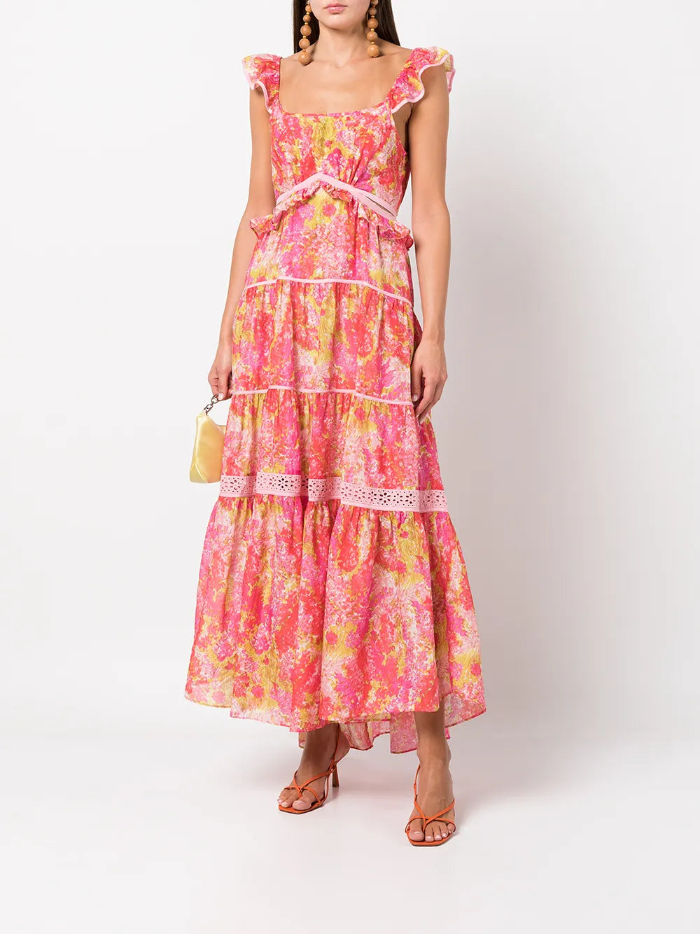 Ruffled Tiered Long Dress
