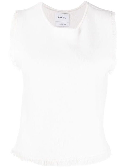 Fringe-Trim Knitted Top
