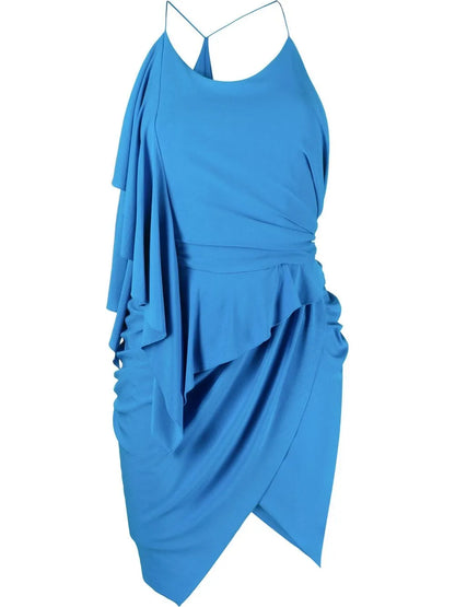 Asymmetric Draped-Effect Mini Dress
