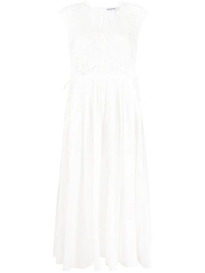 White Macrame Lace Organic Cotton Dress