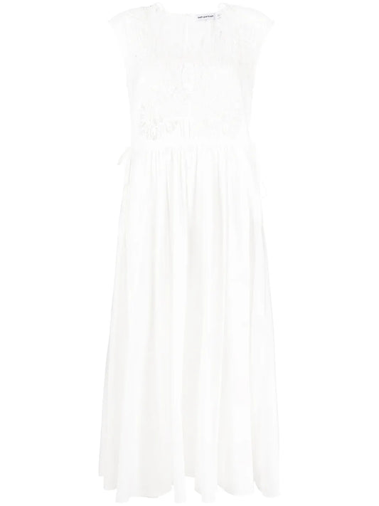 White Macrame Lace Organic Cotton Dress