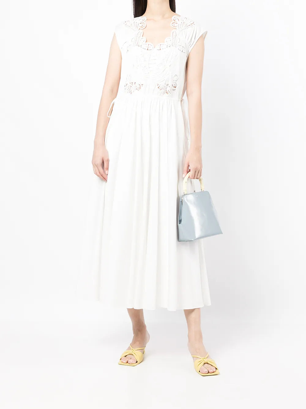 White Macrame Lace Organic Cotton Dress