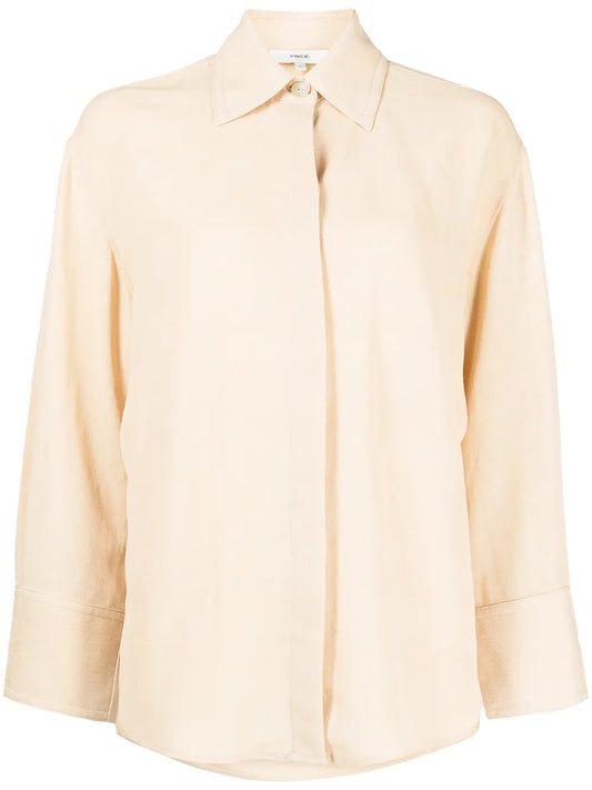 Tie-Fastened Long-Sleeved Shirt