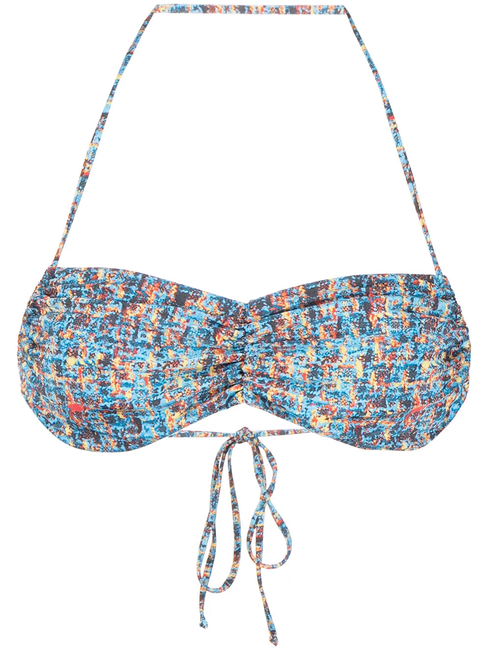 Halle Tweed-Print Bikini Top