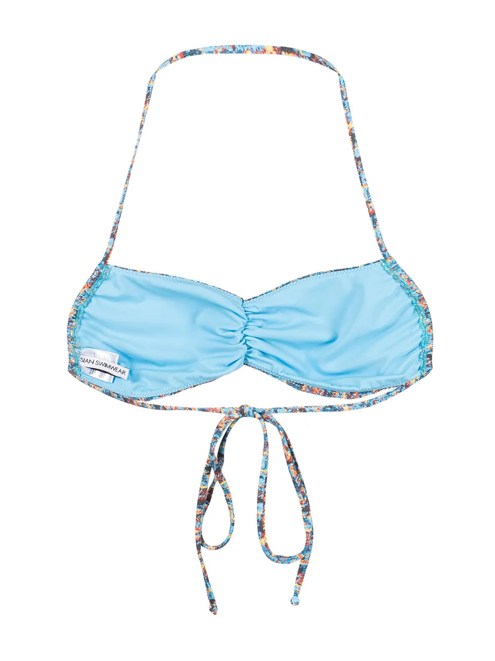 Halle Tweed-Print Bikini Top