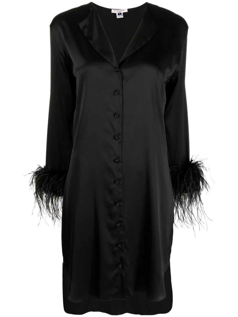 Camille Feather-Trim Shirt Dress