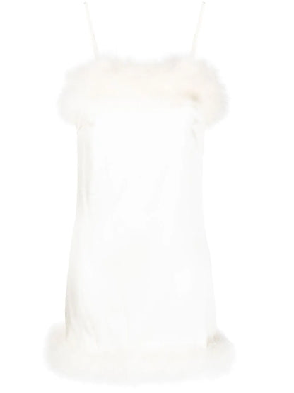 Celeste Feather-Trim Mini Dress