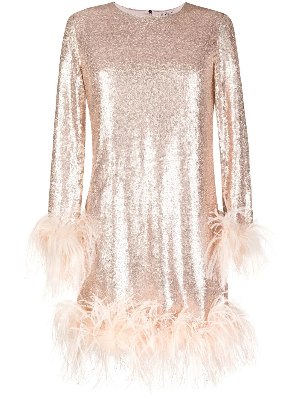 Seraphina Feather-Trim Midi Dress