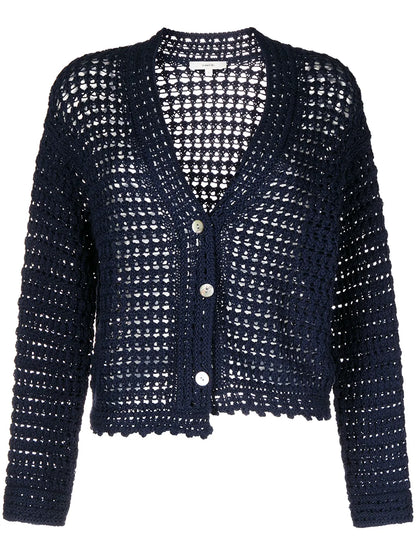 Crochet V-Neck Cardigan