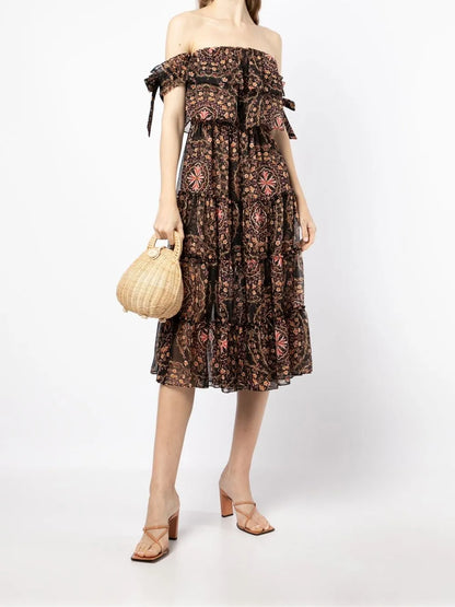 Micaela Off-Shoulder Midi Dress