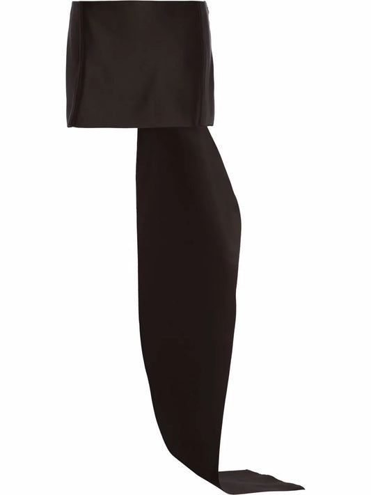 Draped Panel Satin Mini Skirt
