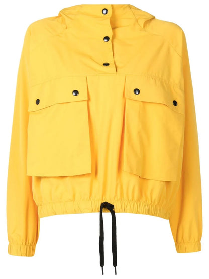 Drawstring-Hem Hooded Jacket