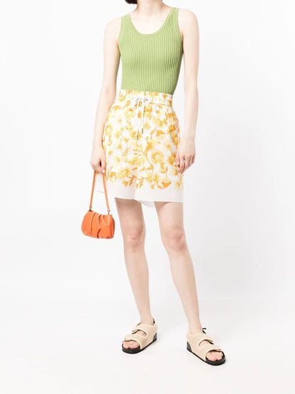 Floral-Print Drawstring Shorts