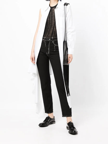 Contrast-Stitch Jeans
