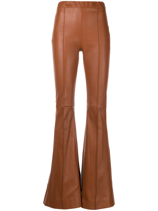 Pintuck Flared-Leg Trousers