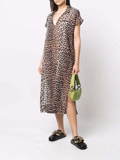 Leopard-Print Organic-Cotton Dress