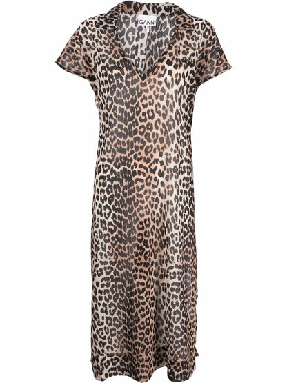 Leopard-Print Organic-Cotton Dress