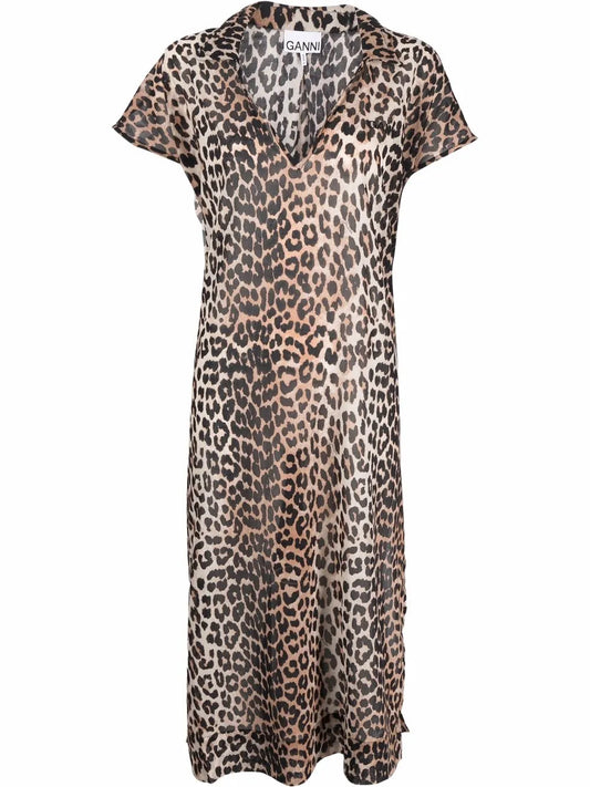 Leopard-Print Organic-Cotton Dress