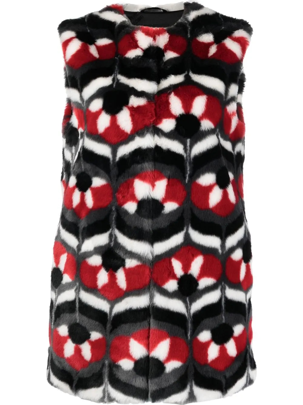 Geometric Faux-Fur Gilet