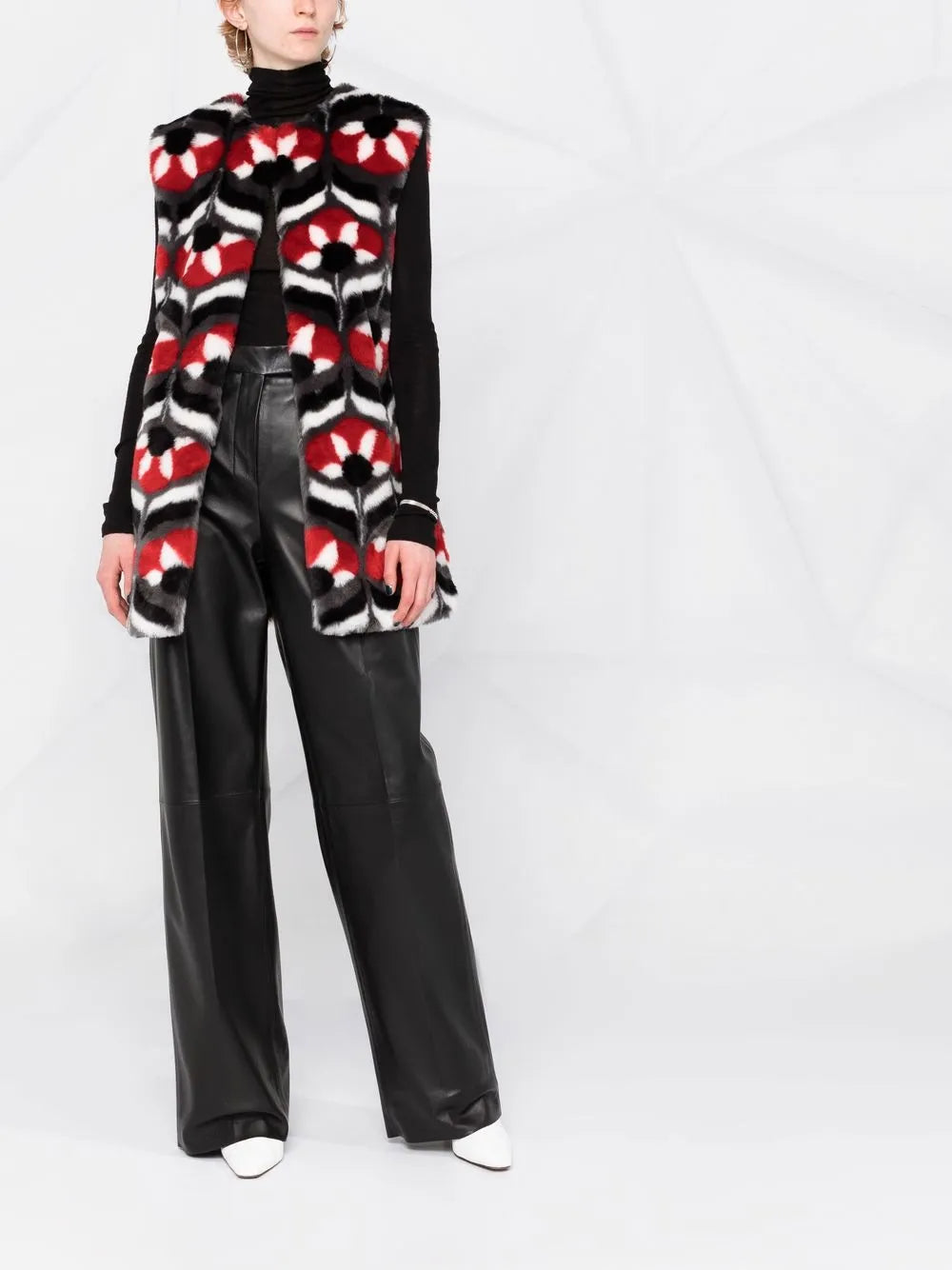 Geometric Faux-Fur Gilet