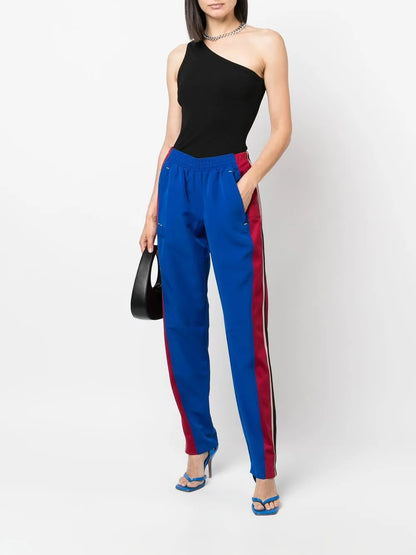 Upcycled Cigarette-Cut Track Pants