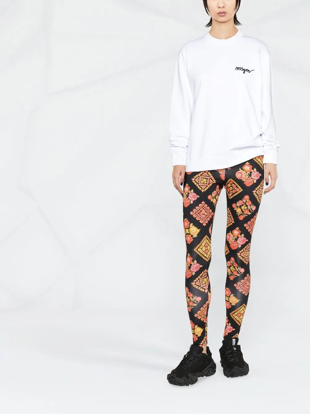 Floral Check Leggings