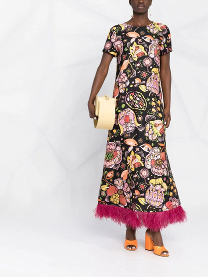 Swing Floral-Print Maxi Dress