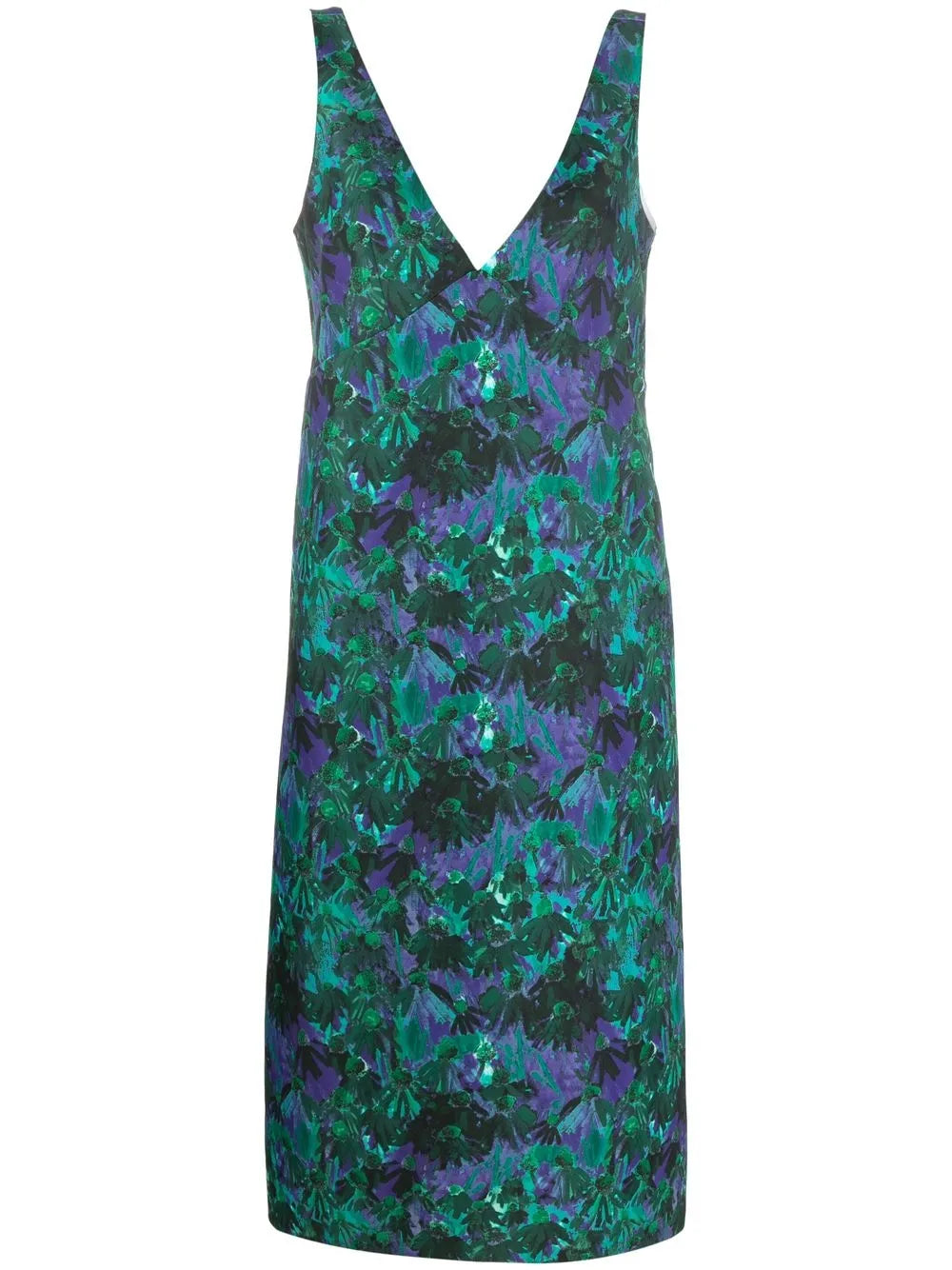 Floral-Print Sleeveless Midi Dress