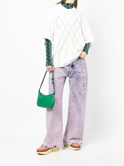 Argyle String Embroidery Oversize T-Shirt